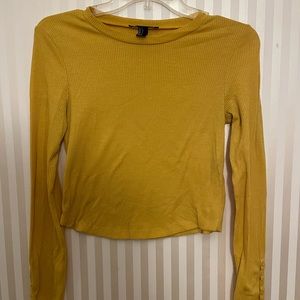 Forever 21 Mustard Yellow Ribbed Crop Top